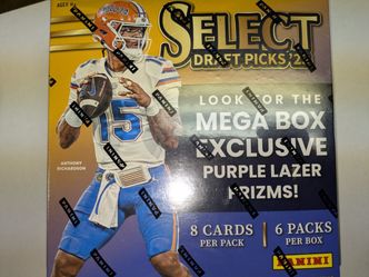 2023 Panini Select Draft Picks Football 6 Pack Mega Box with 48 Cards