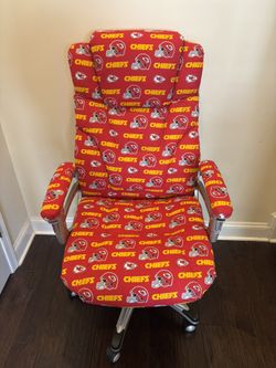 Red Plush Chiefs NFL Football Adjustable Office Chair