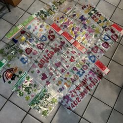 BUNDLE OF 16 BRAND NEW Decorative Seasonal Window Decals Reusable Gel Clings