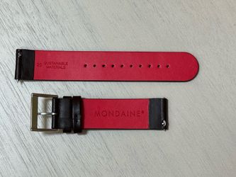 Rare New Mondaine 20mm Vegan Grape Leather Watch Strap – Brown/Red