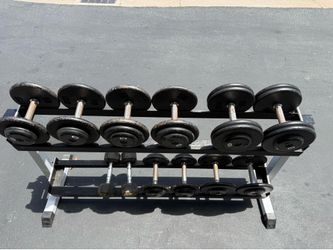 Dumbbells and rack