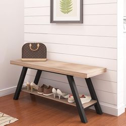  42" Shoe Rack Bench, entryway Bench with Shoe Storage, Organizer with 2 Tier Storage