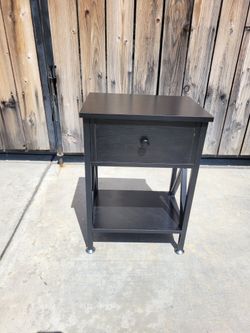Nightstand with Drawer, Modern X-Design Side End Table, Bedside Storage Shelf for Bedroom, Living Room, Home Office, Black