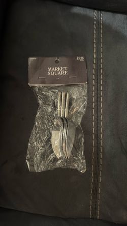 New Sealed Market Square 3 Pack Small Silver Metal Scoops