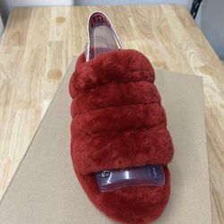 Women Red UGG Slides 