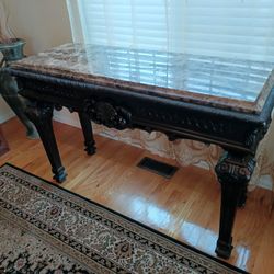 Traditional Table w Granite Top 54" x 22" x 35" tall