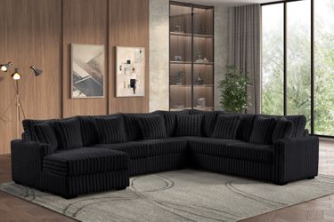 🆕 Solana Black Sectional – Contemporary Design | New in Stock