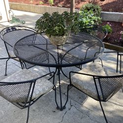 Metal Table And 4 Chairs Heavy