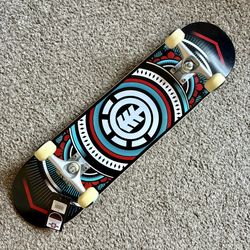 NEW Element Hatched Geometric Red Blue Skateboard