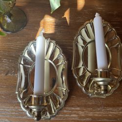 Vintage Set Of Homco Wall Hanging Votive Candle Holders Sconces