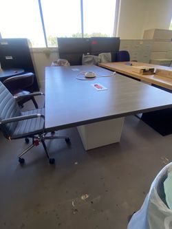 Conference table 4x8 gray white new!