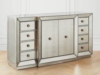 Z-Gallerie Omni Mirrored Sideboard Cabinet with Drawers