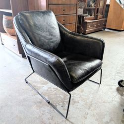 Black Leather Armchair At BoneJax 