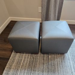 Two Square Ottomans