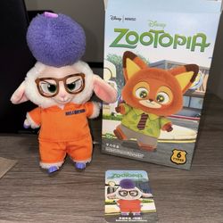AUTHENTIC Miniso Disney Zootopia Vinyl Plush Figure - Bellwether Prison Uniform