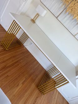 White and Gold Modern Console Table