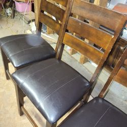 4 Nice Solid Wood Bar Stools  Chairs  $15