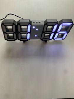 3D LED Digital Alarm Wall Clock with Time, Date & Temperature for Home/Office
