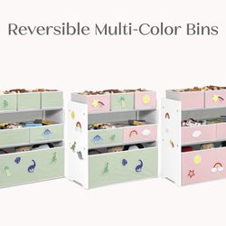 New 6 Bin Toy Organizer/ Reversible Toy Bins