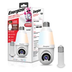 New Energizer Smart 2K Light Bulb Camera - Pan/Tilt Auto-Tracking 1000 Lumens LED