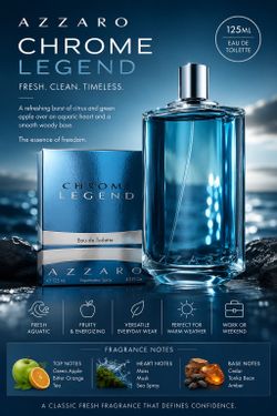 AZZARO CHROME LEGEND EDT – 125ml / 4.2 oz