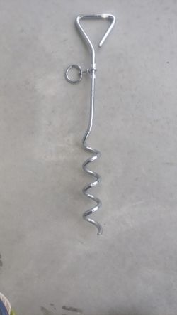 18 Inch Steel Metal Spiral Tie Out Stake, For Dog