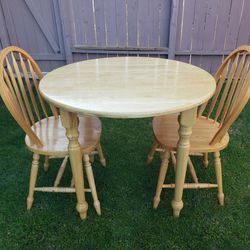 Small Wooden Dining Set 2 Chairs For A Small Place. Measurements In Description