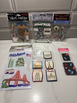 Travel Hollywood Egypt limo vacation Paris Greece Rome suitcase San Francisco scrapbook stickers