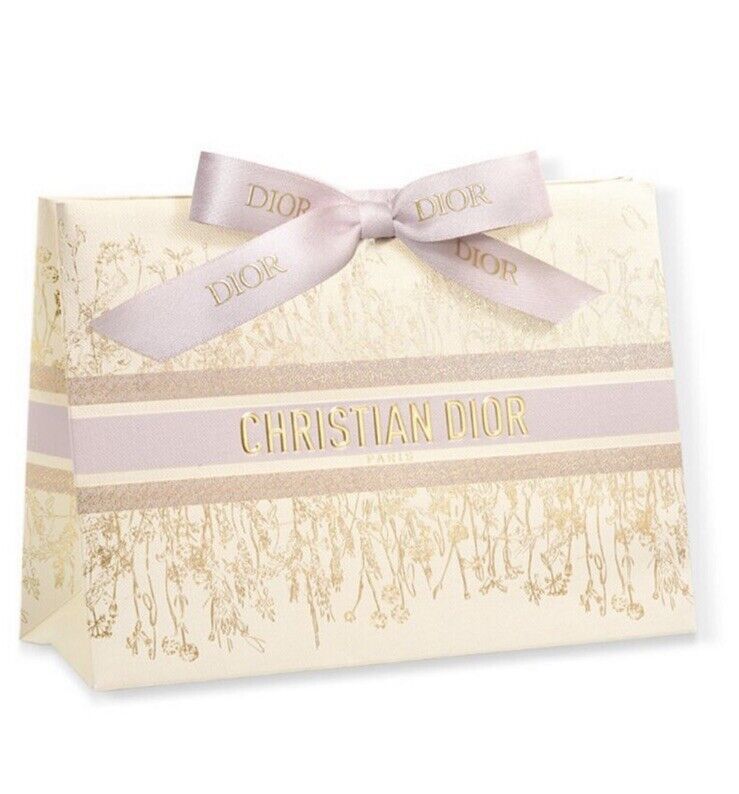 Christian DIOR Paris Pegasus Gift Bag w/Gold Logo White Ribbon