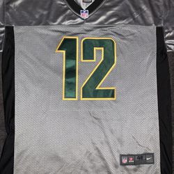 Green Bay Packers Aaron Rodgers Jersey Rare Alternate Gray
