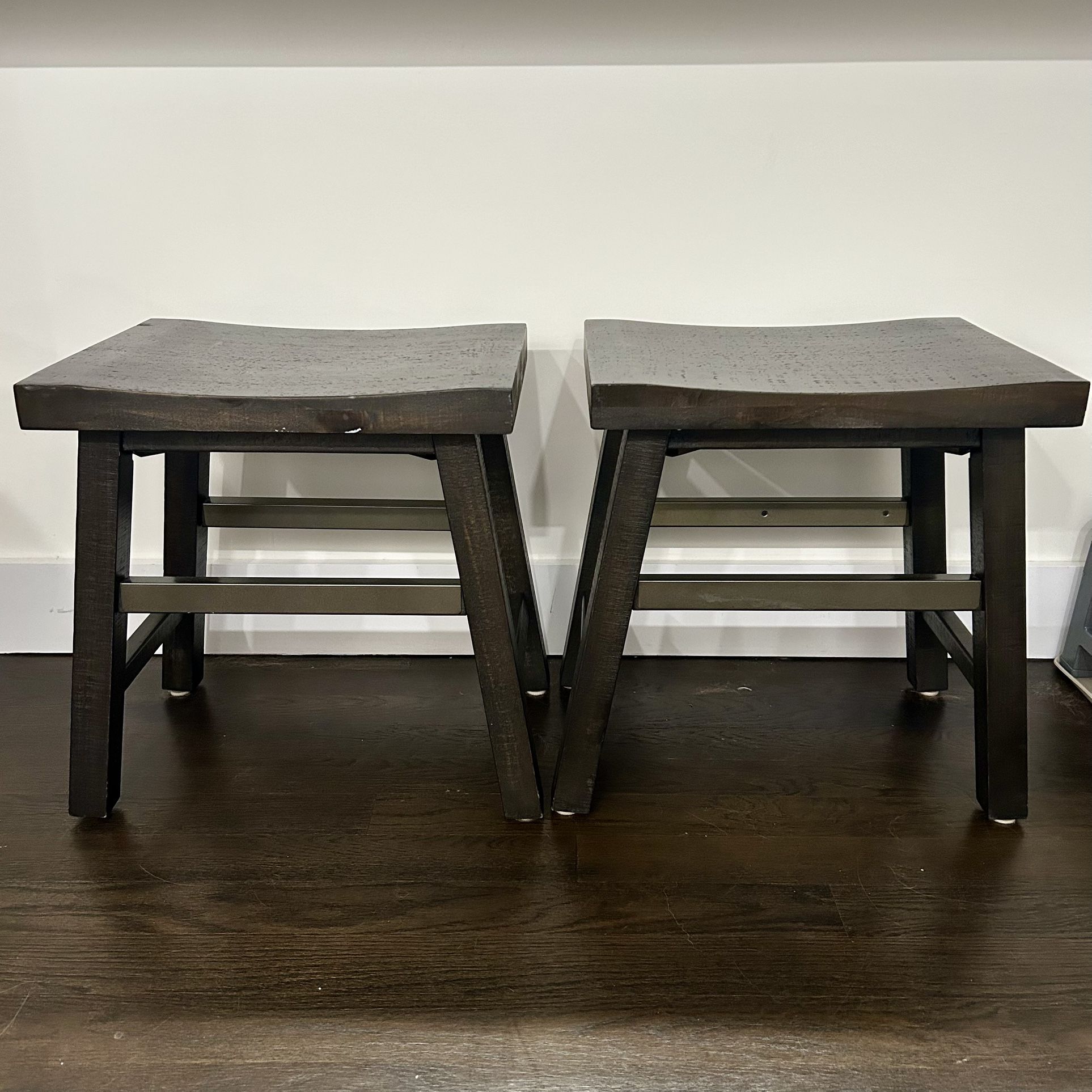 Wooden Curved Stools (Set of 2)