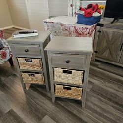 Set of 2 End Tables with Storage