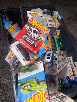 Whole bin of hot wheels
