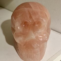 Rose Quartz Crystal Skull