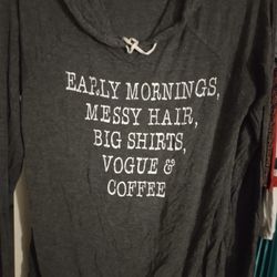 Juniors Hooded Long Sleeve Shirt