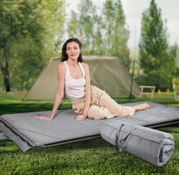 Memory Foam Camping Mattress, 39" x 80", Floor Mattress Waterproof, Sleeping Pad Foldable with Zipper, Cot Mattress Pad, Roll Up Mattress for Adults, 