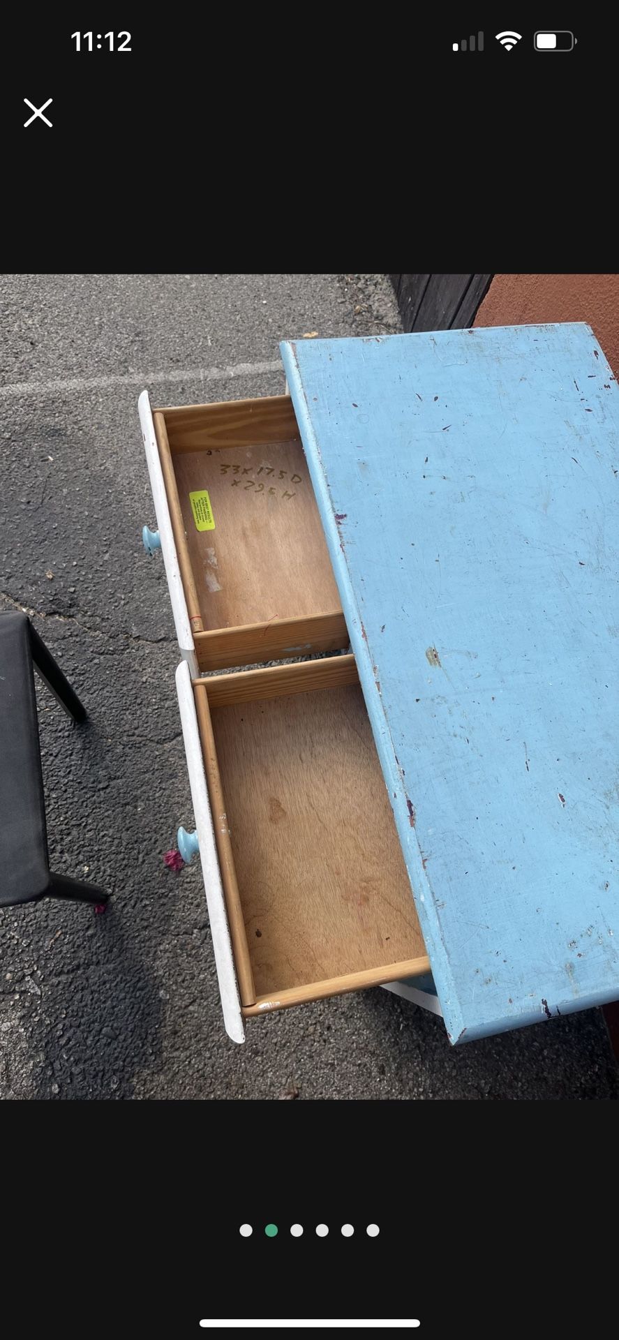 Small sky, blue secretary desk