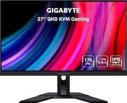 GIGABYTE - M27Q Advanced (US) - 32" SS IPS Gaming Monitor - QHD 2560x1440-180Hz - 1ms MPRT - AMD FreeSync - Type C KVM - HDMI, DP, Type C - Height Adj
