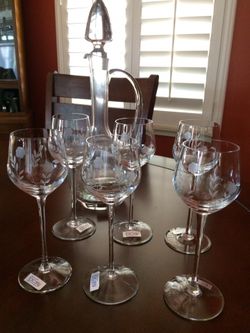 Toscany Vintage Wine Decanter and Long Stem Wine Glasses