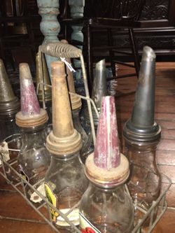 Vintage 1 Qt. Ball No. 1 Glass Motor Oil Bottle; With Spout, Listing is for one only