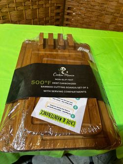 Brand new, factory-sealed Cookin' Mania 3-Piece Bamboo Cutting Board Set-$25 CASH