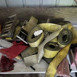 Heavy duty, ratchet straps, and over size load signs and binder bars