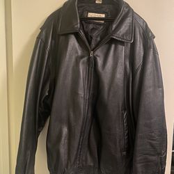 Vintage Leather Banded Bottom Jacket