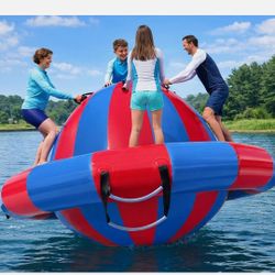 Inflatable Water Bouncer - 660lb Lake Float Platform Dome Rocker 8.2ft