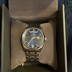 Bulova Surveyor 96C125 Quartz-Movement Blue Dial Stainless Steel Men's Watch 39MM