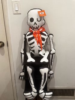 Halloween Skeleton Plush Decoration with Bandana