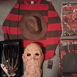 Freddy Krueger Mask, Glove, Sweater and Hat