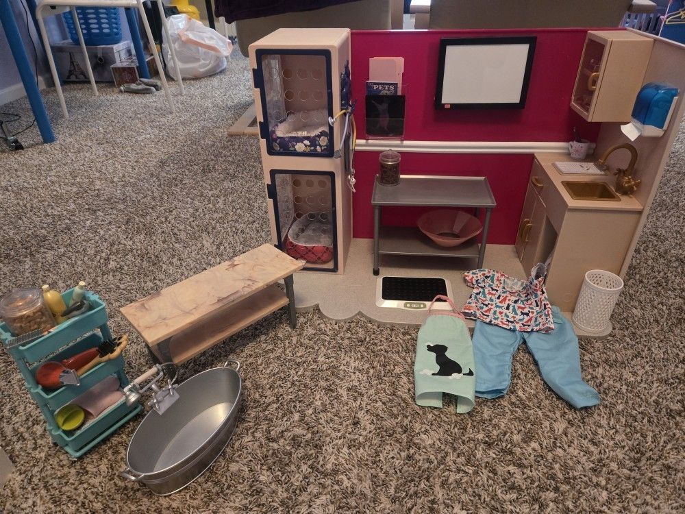 Our Generation 18in Doll Veterinary Set And Grooming Station 