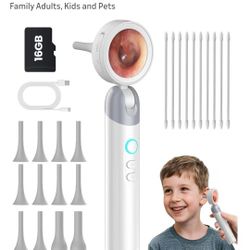 Digital Otoscope Camera with Light – HD Screen 90° Foldable Support Photo Video and PC View, Ear Infection Detector, Pocket Ear Scope with Earwax Remo