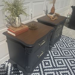 Beautiful navy solid wood nightstands. Free delivery